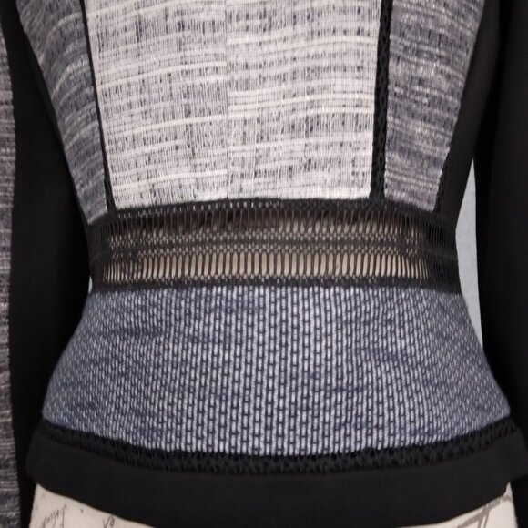 WHBM | Momento Multi Tweed Blazer Jacket Black‎ Navy Gray | Size 4 - Picture 6 of 10